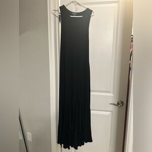 Modcloth tank maxi with assymetrical ruffle bottom. Black, Small
